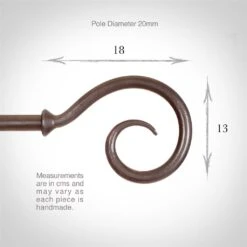 20mm Bishop's Crook Finial In Polished -Curtain Hardware Shop 625po 3