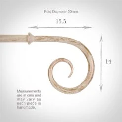 20mm Crook Finial In Old Ivory -Curtain Hardware Shop 626oi 3