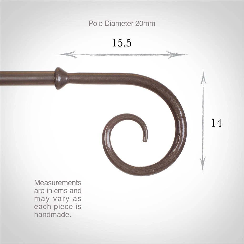 20mm Crook Finial In Polished 4 20mm Crook Finial In Polished - Image 4