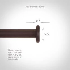 12mm Button Finial In Beeswax -Curtain Hardware Shop 628bw 3