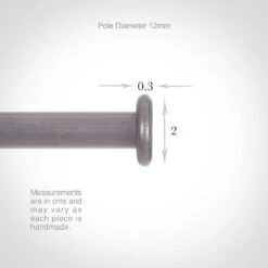 12mm Button Finial In Polished -Curtain Hardware Shop 628po 13