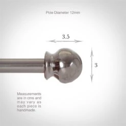 12mm Cannonball Finial In Mercury -Curtain Hardware Shop 629me 3