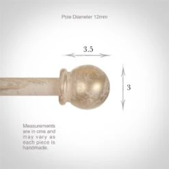 12mm Cannonball Finial In Old Ivory 5 12mm Cannonball Finial In Old Ivory -Curtain Hardware Shop 629oi 3