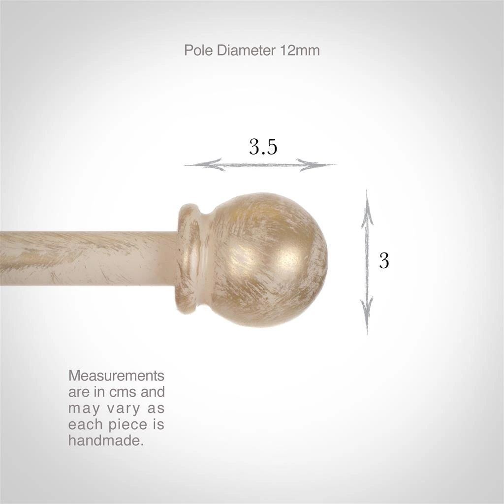 12mm Cannonball Finial In Old Ivory 3 12mm Cannonball Finial In Old Ivory - Image 3