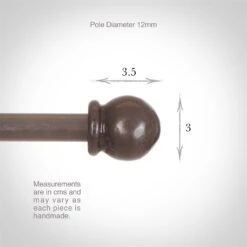 12mm Cannonball Finial In Polished -Curtain Hardware Shop 629po 3