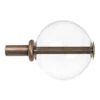 19mm Clear Glass Ball Finial In Antique Brass