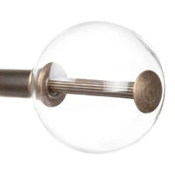 19mm Clear Glass Ball Finial In Antique Brass -Curtain Hardware Shop 6301AB 20