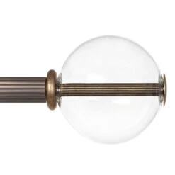 19mm Clear Glass Ball Finial In Antique Brass -Curtain Hardware Shop 6301AB 22