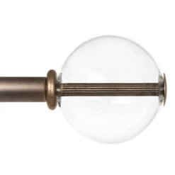 19mm Clear Glass Ball Finial In Antique Brass -Curtain Hardware Shop 6301AB 23