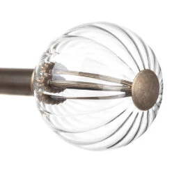 19mm Fluted Glass Ball Finial In Antique Brass -Curtain Hardware Shop 6302AB 20