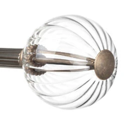 19mm Fluted Glass Ball Finial In Antique Brass -Curtain Hardware Shop 6302AB 21