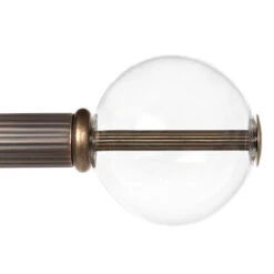 25mm Clear Glass Ball Finial In Antique Brass 12 25mm Clear Glass Ball Finial In Antique Brass -Curtain Hardware Shop 6303AB 22
