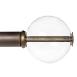 25mm Clear Glass Ball Finial In Antique Brass 13 25mm Clear Glass Ball Finial In Antique Brass -Curtain Hardware Shop 6303AB 23