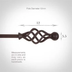 12mm Cage & Ball Finial In Beeswax -Curtain Hardware Shop 630bw 3