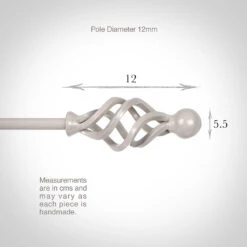 12mm Cage & Ball Finial In Clay -Curtain Hardware Shop 630cl 13