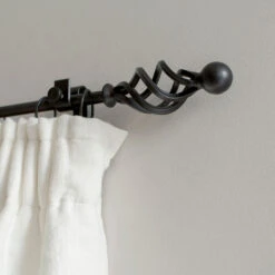 12mm Cage & Ball Finial In Matt Black -Curtain Hardware Shop 630mb 12 1