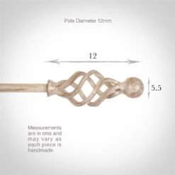 12mm Cage & Ball Finial In Old Ivory -Curtain Hardware Shop 630oi 3