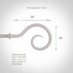 12mm Bishop's Crook Finial In Clay -Curtain Hardware Shop 632cl 13