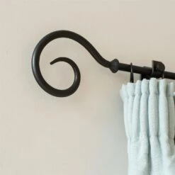 12mm Bishop's Crook Finial In Matt Black -Curtain Hardware Shop 632mb 12 1