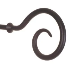 12mm Bishop's Crook Finial In Matt Black -Curtain Hardware Shop 632mb 2