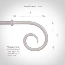 12mm Crook Finial In Clay -Curtain Hardware Shop 633cl 13