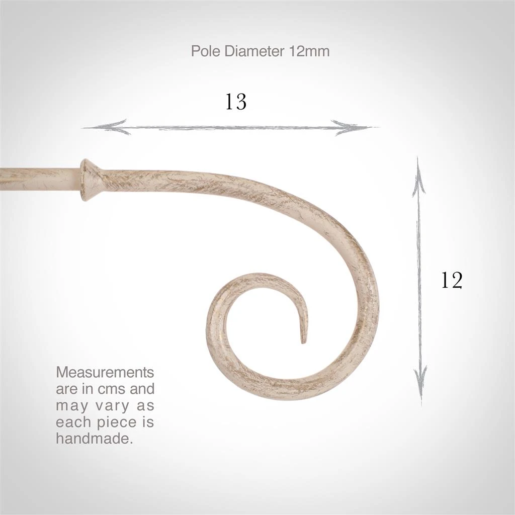 12mm Crook Finial In Old Ivory 2 12mm Crook Finial In Old Ivory - Image 2