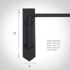 12mm Button Dormer Rod In Matt Black -Curtain Hardware Shop 636aamb 13