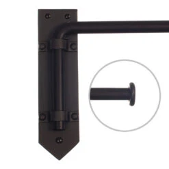 16mm Button Dormer Rod In Matt Black -Curtain Hardware Shop 636amb 20