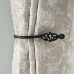 Small Cage & Ball Holdback In Matt Black -Curtain Hardware Shop 637ccmb 12 1