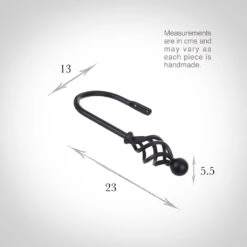 Large Cage & Ball Holdback In Matt Black -Curtain Hardware Shop 637cmb 13