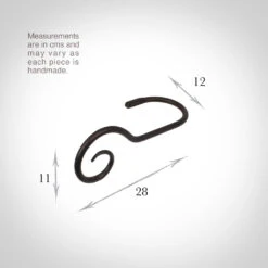 Large Bishop's Crook Holdback (Left Side) In Beeswax -Curtain Hardware Shop 637flbw 13