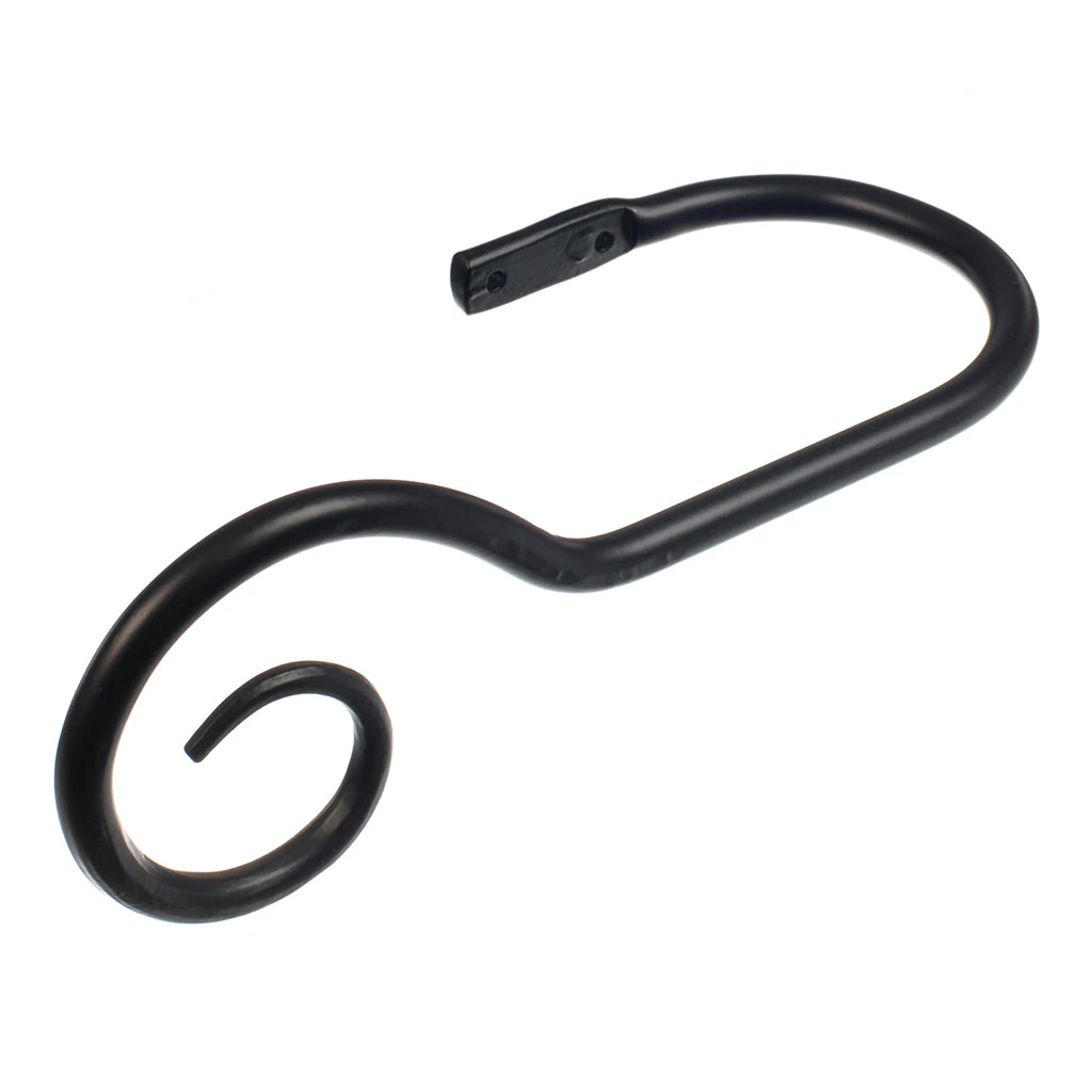 Large Bishop's Crook Holdback (Left Side) In Matt Black 1 Large Bishop's Crook Holdback (Left Side) In Matt Black