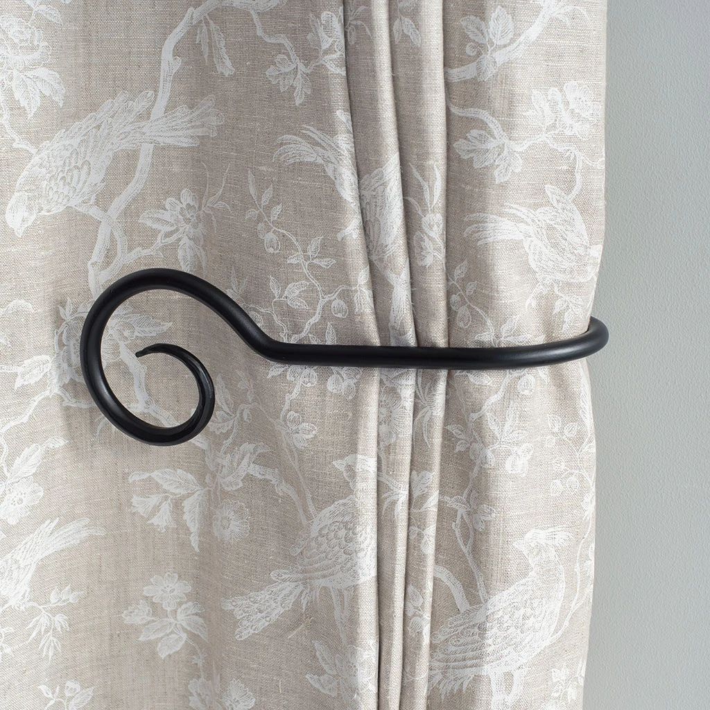 Large Bishop's Crook Holdback (Left Side) In Matt Black 2 Large Bishop's Crook Holdback (Left Side) In Matt Black - Image 2