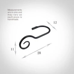 Large Bishop's Crook Holdback (Left Side) In Matt Black 6 Large Bishop's Crook Holdback (Left Side) In Matt Black -Curtain Hardware Shop 637flmb 13