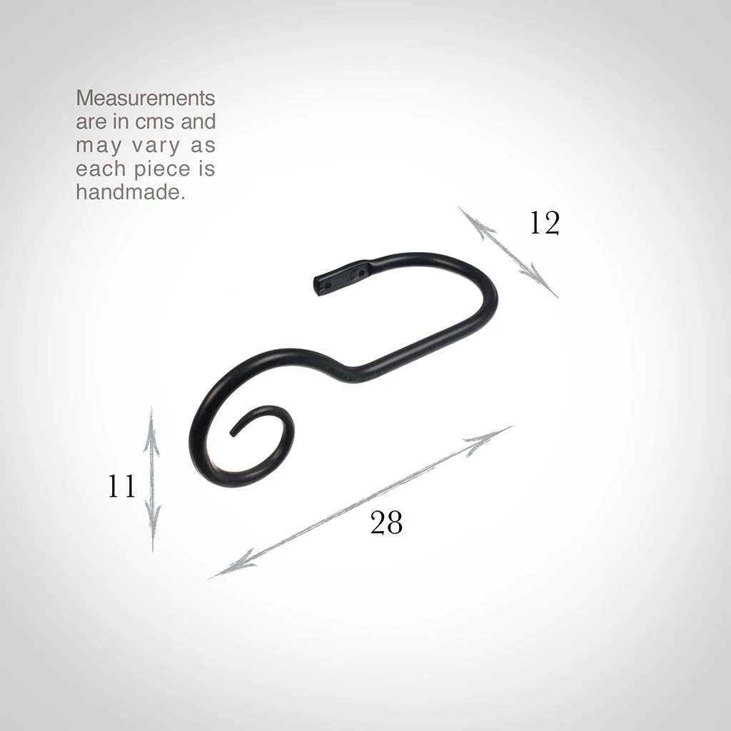 Large Bishop's Crook Holdback (Left Side) In Matt Black 3 Large Bishop's Crook Holdback (Left Side) In Matt Black - Image 3