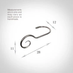 Large Bishop's Crook Holdback (Left Side) In Mercury -Curtain Hardware Shop 637flme 13