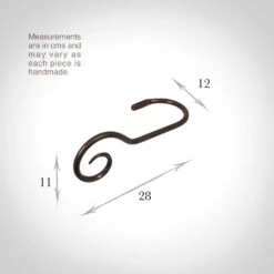 Large Bishop's Crook Holdback (Left Side) In Polished -Curtain Hardware Shop 637flpo 13