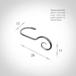 Large Bishop's Crook Holdback (Right Side) In Mercury -Curtain Hardware Shop 637fme 13