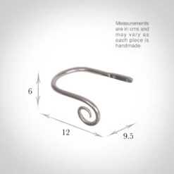 Small Crook Holdback (Right Side) In Mercury -Curtain Hardware Shop 637ggme 13