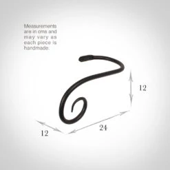 Large Crook Holdback (Left Side) In Matt Black -Curtain Hardware Shop 637glmb 13