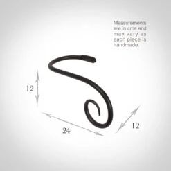 Large Crook Holdback (Right Side) In Matt Black -Curtain Hardware Shop 637gmb 13