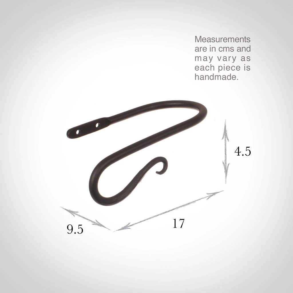 Small Shepherd's Crook Holdback (Left Side) In Matt Black 3 Small Shepherd's Crook Holdback (Left Side) In Matt Black - Image 3