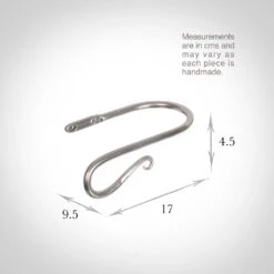 Small Shepherd's Crook Holdback (Left Side) In Mercury -Curtain Hardware Shop 637jjlme 13