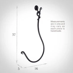 Large Swing Holdback (16cm Embrace) In Matt Black -Curtain Hardware Shop 637kmb 13