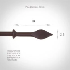 12mm Spear Finial In Beeswax -Curtain Hardware Shop 643bw 3