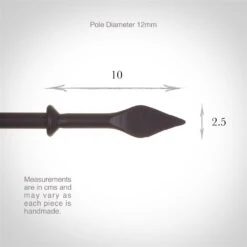 12mm Spear Finial In Matt Black 7 12mm Spear Finial In Matt Black -Curtain Hardware Shop 643mb 3