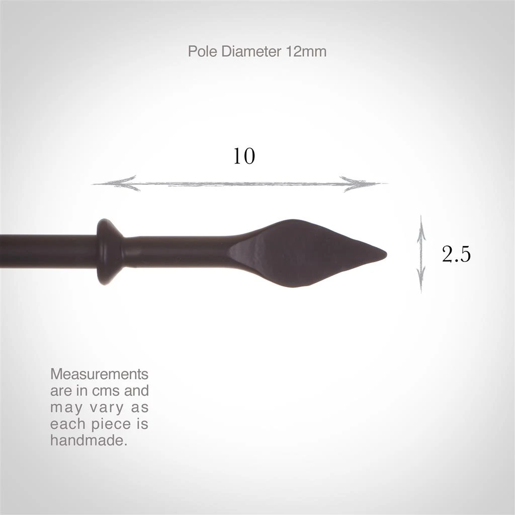 12mm Spear Finial In Matt Black 4 12mm Spear Finial In Matt Black - Image 4