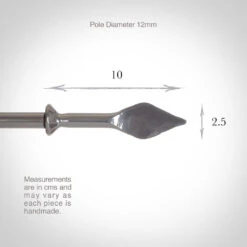 12mm Spear Finial In Mercury -Curtain Hardware Shop 643me 13