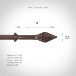 12mm Spear Finial In Polished -Curtain Hardware Shop 643po 3