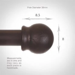 38mm Cannonball Finial In Beeswax 6 38mm Cannonball Finial In Beeswax -Curtain Hardware Shop 646bw 3